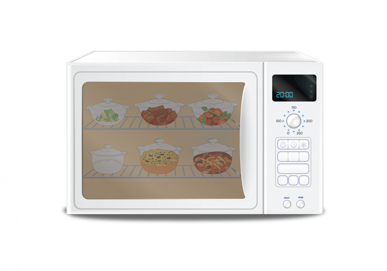 Bước 2: Điều chỉnh nhiệt độ thích hợp (từ 230oC – 250oC) trong khoảng thời gian 30 phút (tùy lượng nguyên liệu) để nấu chín thức ăn.