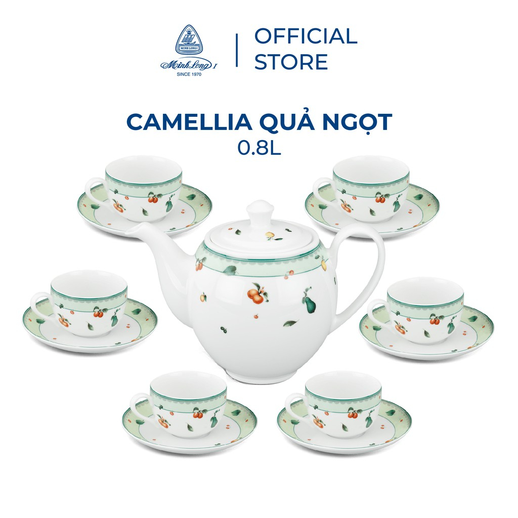 Bộ Ấm Trà Đẹp Minh Long 0.8L Camellia - Quả Ngọt | HomeAZ.vn