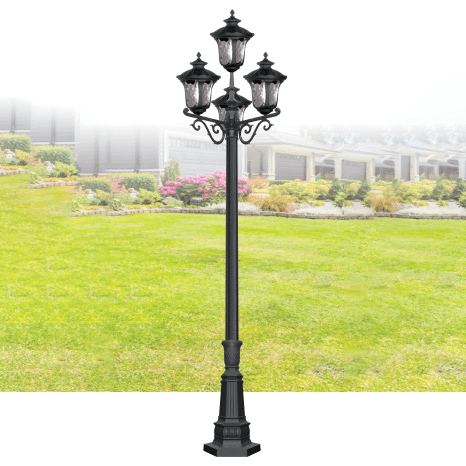 Cột đèn sân vườn tầm cao cổ điển, sang trọng thiết kế 4 bóng đèn TRE 078