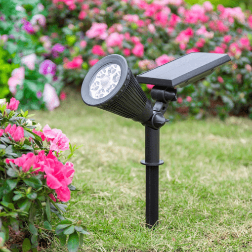Đèn cắm cỏ sân vườn năng lượng mặt trời kiểu tròn màu đen GCSL-01