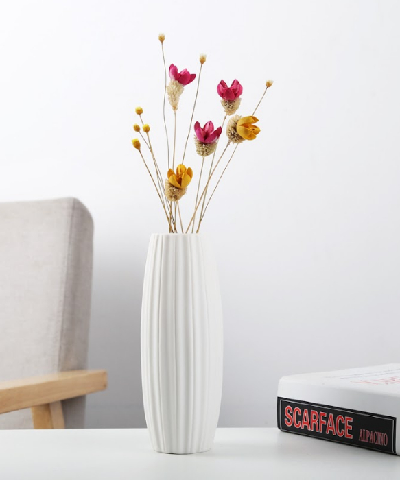 Bình Cắm Hoa Gốm Sứ Trắng Cao Cấp 17cm KELLY ĐẸP GIÁ RẺ HomeAZ.vn