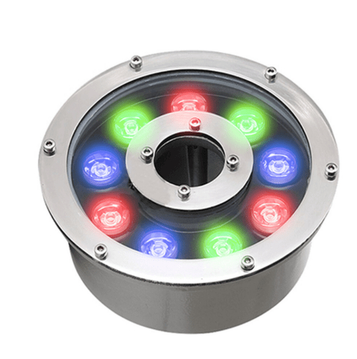Đèn led âm nước bánh xe đổi màu đài phun nước RGB HBG 12W DM