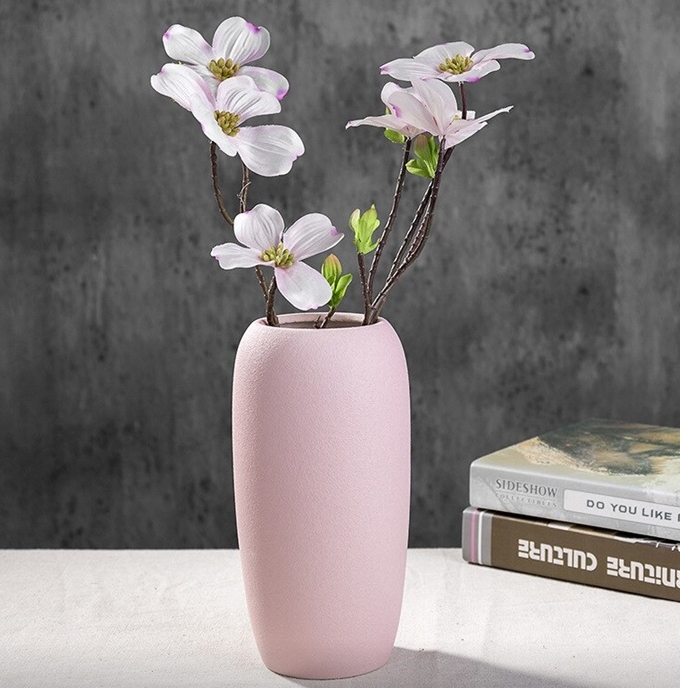 Bình gốm cắm hoa đẹp cao cấp trang trí phòng khách VACENA mã AZBLH001 kết hợp cùng cành hoa đơn giản mà rất 