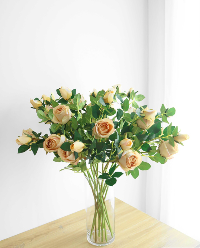 Cành hoa hồng giả Bulgari 69cm