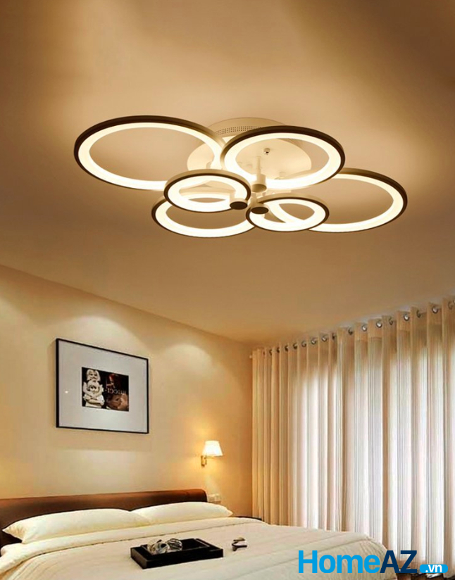 Đèn ốp trần phòng khách cánh tròn đơn giản dùng cho cả phòng khách lẫn phòng ngủ