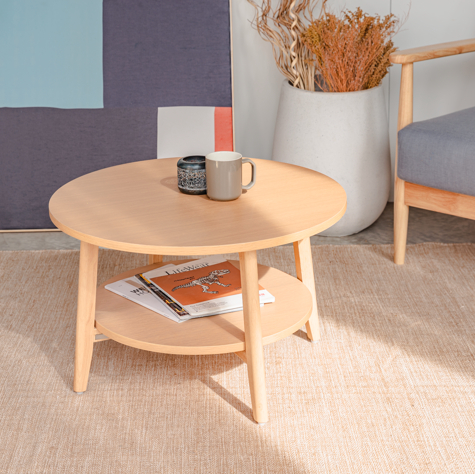 Bàn trà gỗ mặt tròn dáng thấp OSLO 901 thiết kế hiện đại cho không gian nổi bật