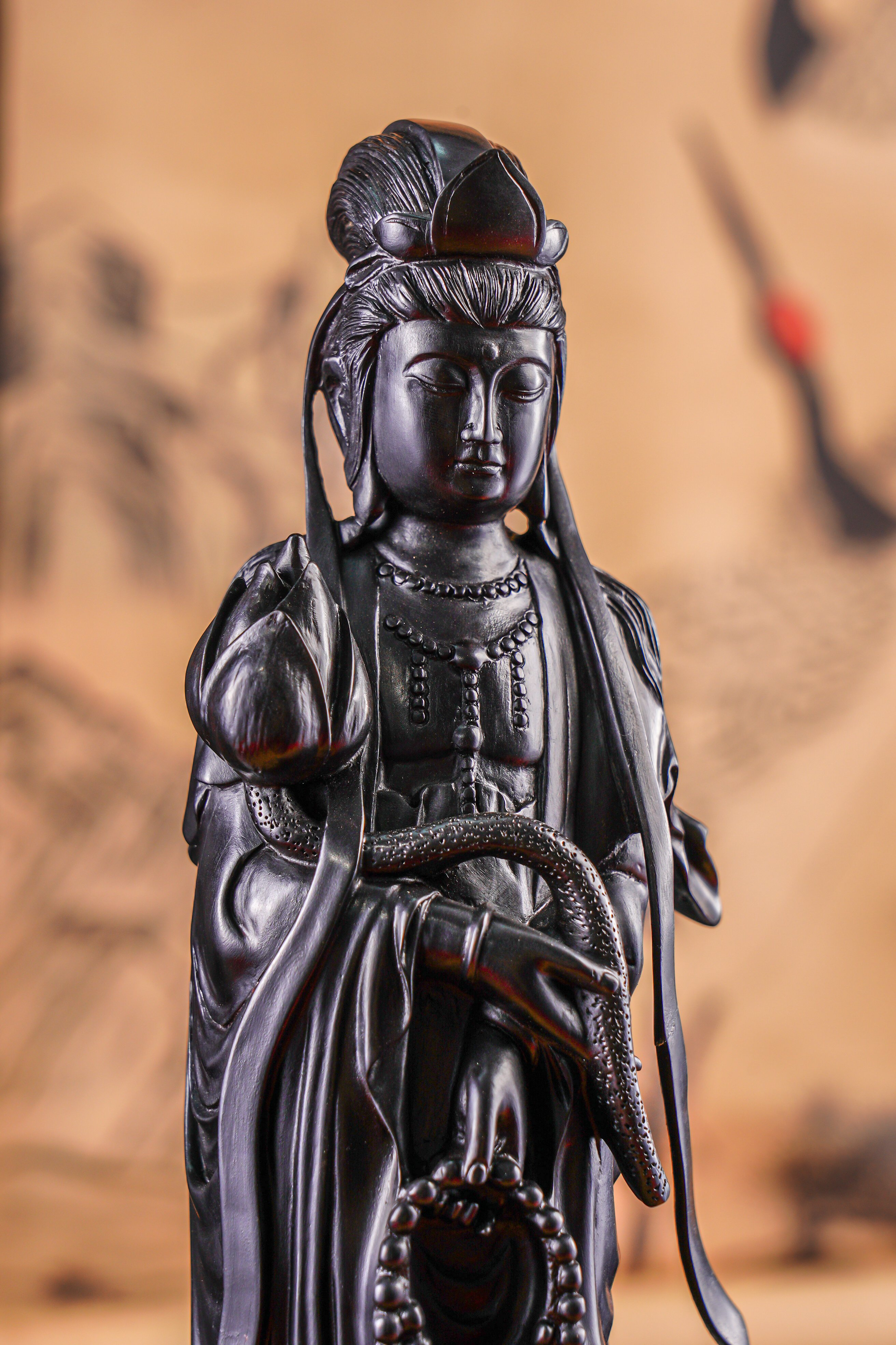 Tượng Phật Bà Quan Âm Gỗ Mun Sừng Cao Cấp | HomeAZ.vn