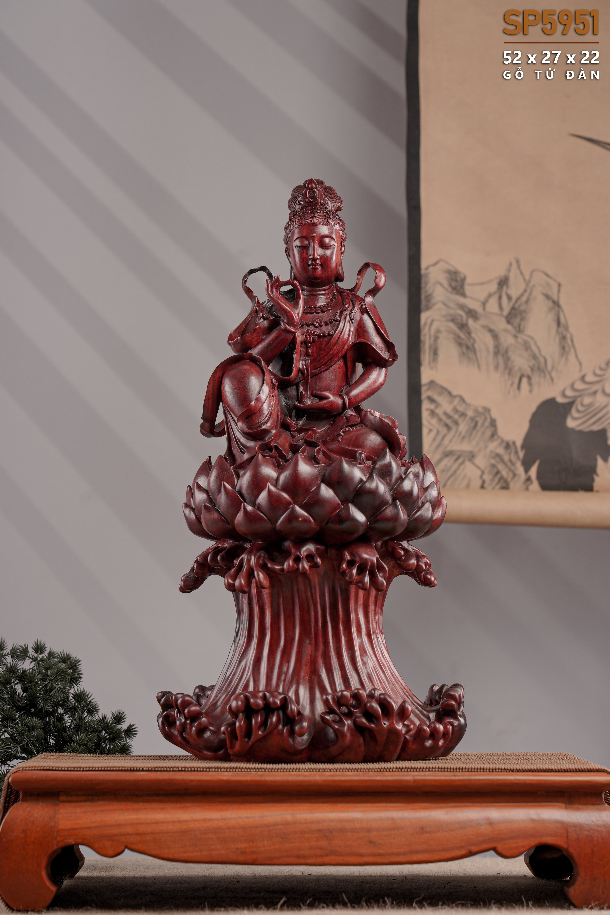 Tượng Phật Bà Quan Âm Gỗ Tử Đàn Cao Cấp | HomeAZ.vn