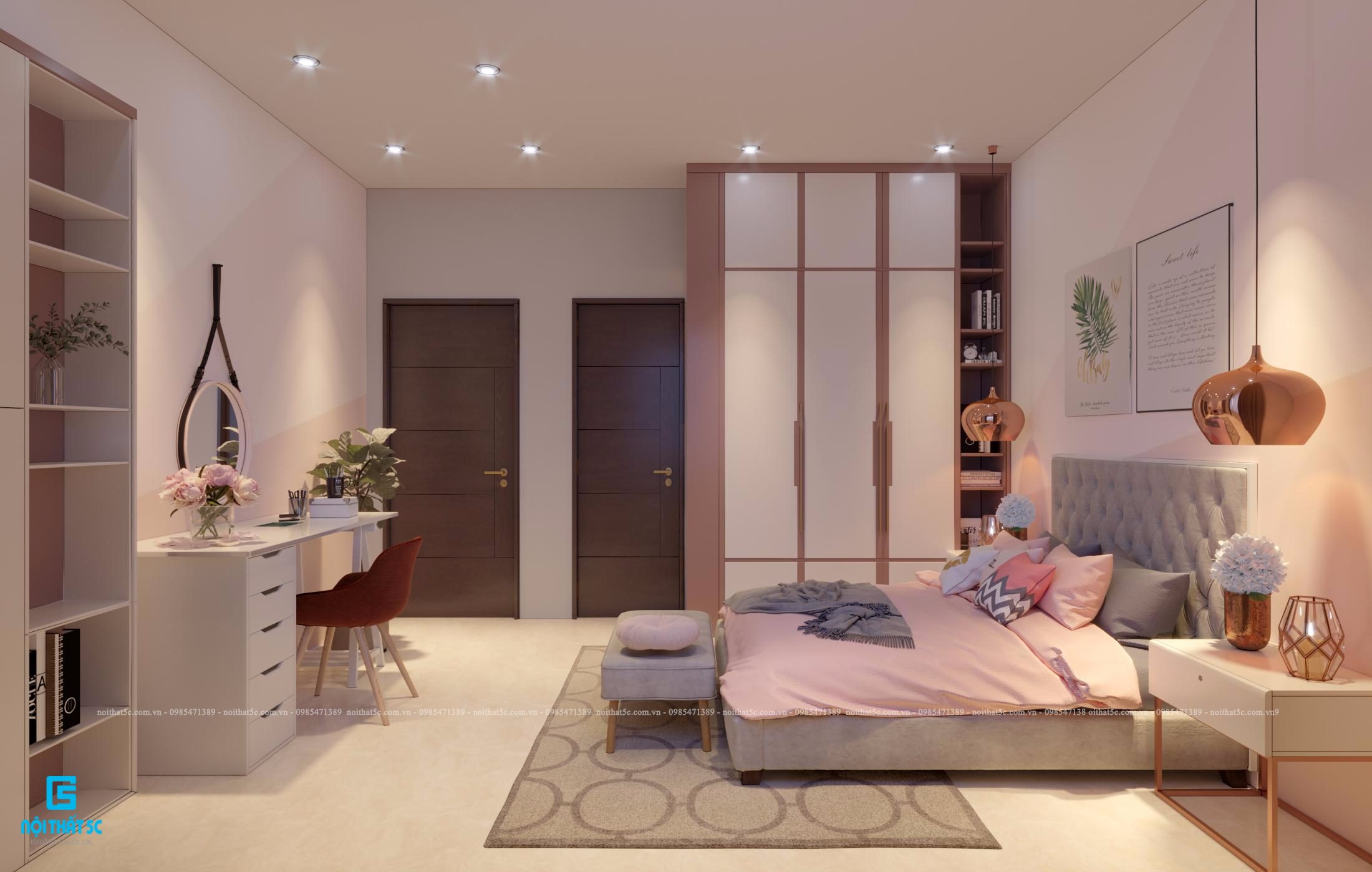  Thiết kế nội thất phòng ngủ biệt thự tại Đa Hội - Từ Sơn - Bắc Ninh