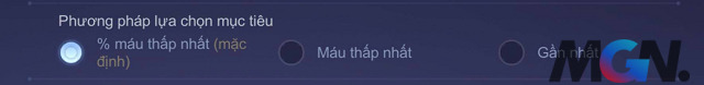 Cài đặt % MÁU THẤP NHẤT khi chơi các vị tướng có kỹ năng kết liễu mục tiêu trong Liên Quân Mobile