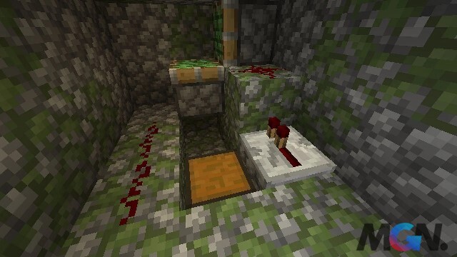 Minecraft Bộ lặp Redstone được sử dụng tại đền thờ trong rừng để giải đố