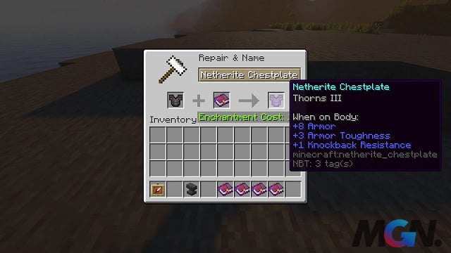 Phù phép Gai sẽ khiến kẻ thù đến gần người chơi Minecraft nhận sát thương