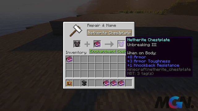 Chậm hỏng có thể tăng độ bền cho trang bị trong Minecraft