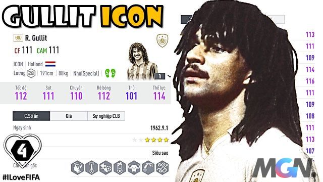 FIFA Online 4 ICON mới nhât gameplay 8.0 Gullit Van Nistelrooy Lothar Matthäus