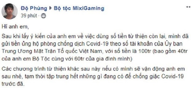 Người tiên phong kêu gọi khi Tổ quốc gặp khó khăn