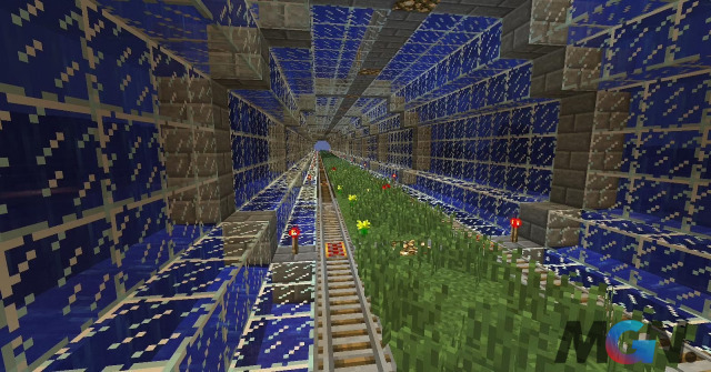 Đường sắt dưới nước trong Minecraft