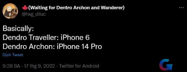 Nếu Nhà Lữ Hành là iPhone 6 thì Nahida là phiên bản iPhone 14 Pro