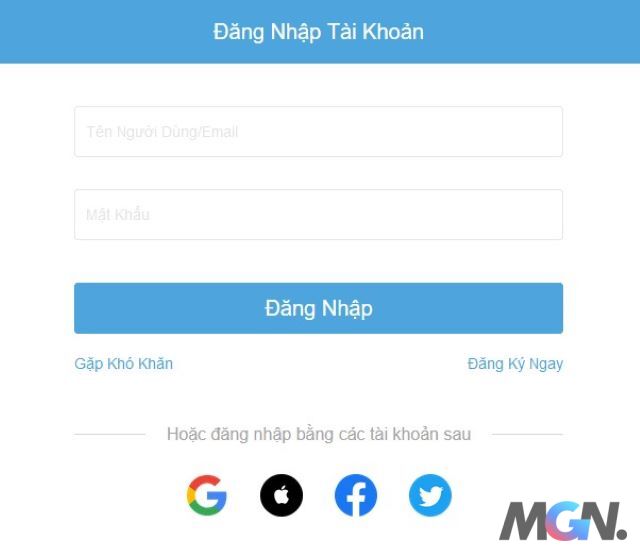 Giao diện đăng nhập tài khoản HoYoverse