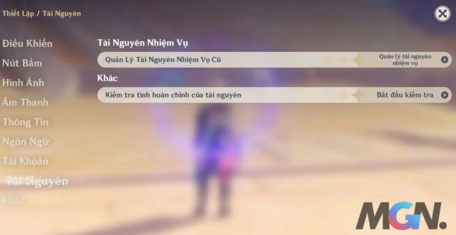 Mục quản lý tài nguyên nhiệm vụ cũ trong Genshin Impact