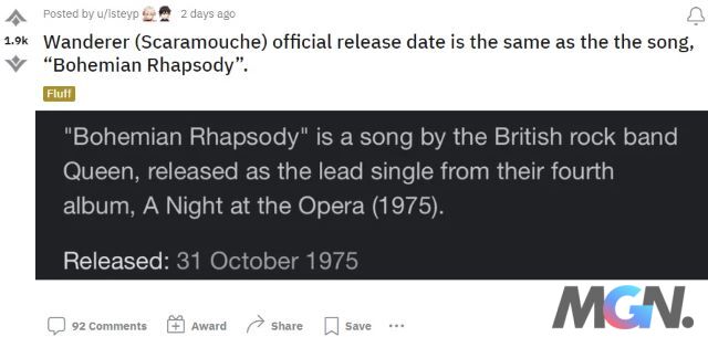 Scaramouche được giới thiệu vào ngày 31 tháng 10, trùng với ngày phát hành ca khúc Bohemian Rhapsody