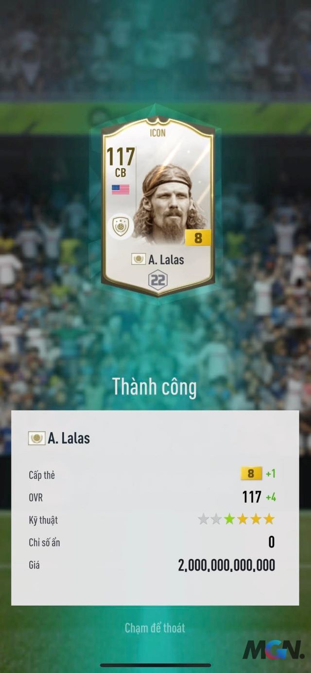 FIFA Online 4: Đã có game thủ nâng cấp thành công ICON + 8 đầu tiên tại Server Việt Nam.