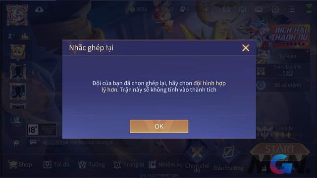 Khi trận đấu bị hủy, đối thủ sẽ được nhận một lượng tinh túy nhỏ thay thế