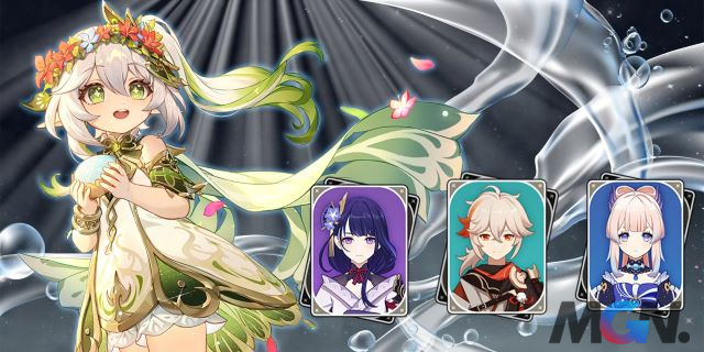Đội hình Nahida, Raiden Shogun, Kaedehara Kazuha và Sangonomiya Kokomi