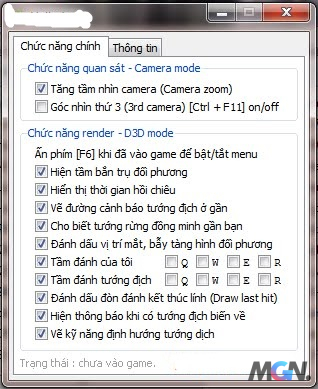 Giao diện tools hack