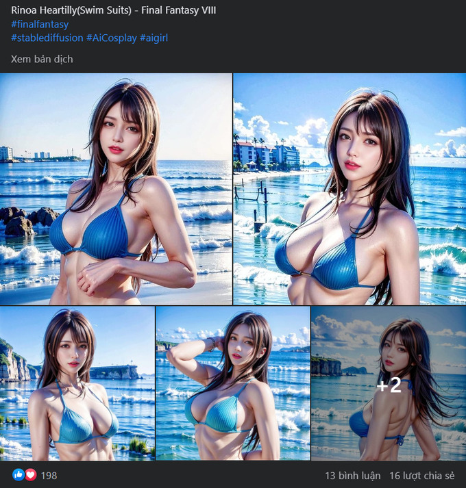 Rinoa Heartilly trong Final Fantasy 8 được AI hoạ bút