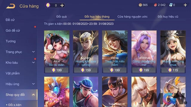 Shop Quy Đổi Huy Hiệu T8