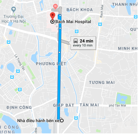 Bệnh viện Bạch Mai gần bến xe nào nhất? 