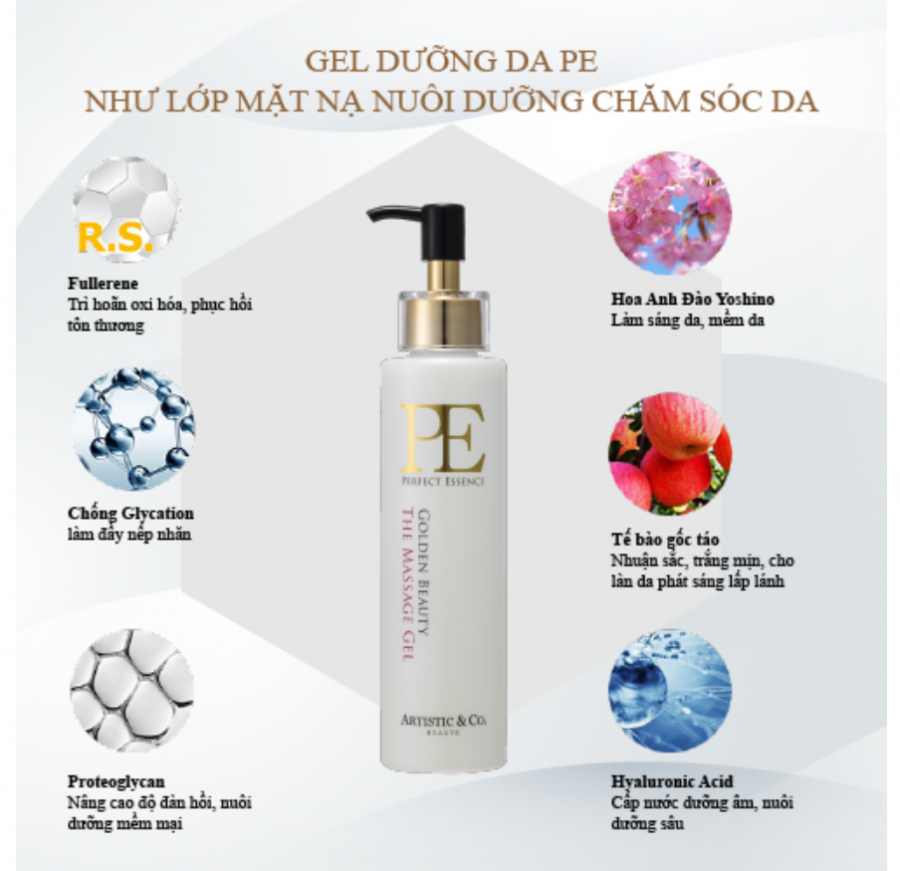 Gel matxa mặt Pe Golden Beauty the massage 200g sở hữu nhiều công dụng đáng nể