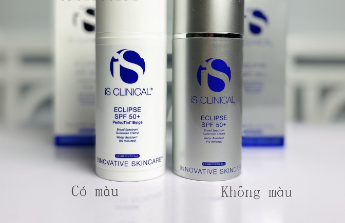 IS Clinical Eclipse SPF 50+ với 2 loại không màu và có màu