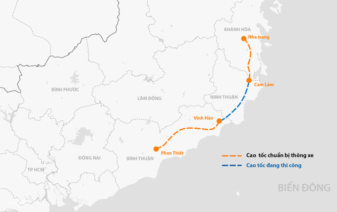 Cao tốc Nha Trang - Cam Lâm dài hơn 49km qua tỉnh Khánh Hòa, đầu tư theo hình thức đối tác công tư (PPP) với hơn 7.600 tỷ đồng. Ảnh sưu tầm
