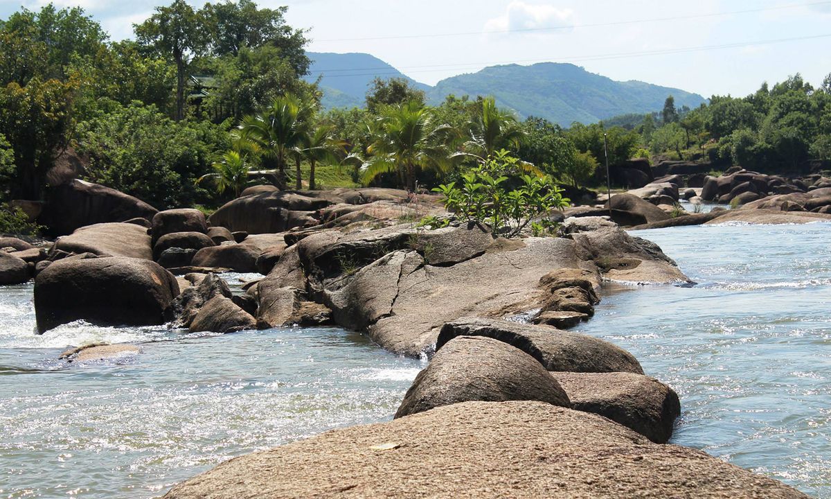 Waterland Thạch Lâm nằm ở địa phận thôn Suối Lau, xã Suối Cát, huyện Cam Lâm, tỉnh Khánh Hòa. Ảnh sưu tầm