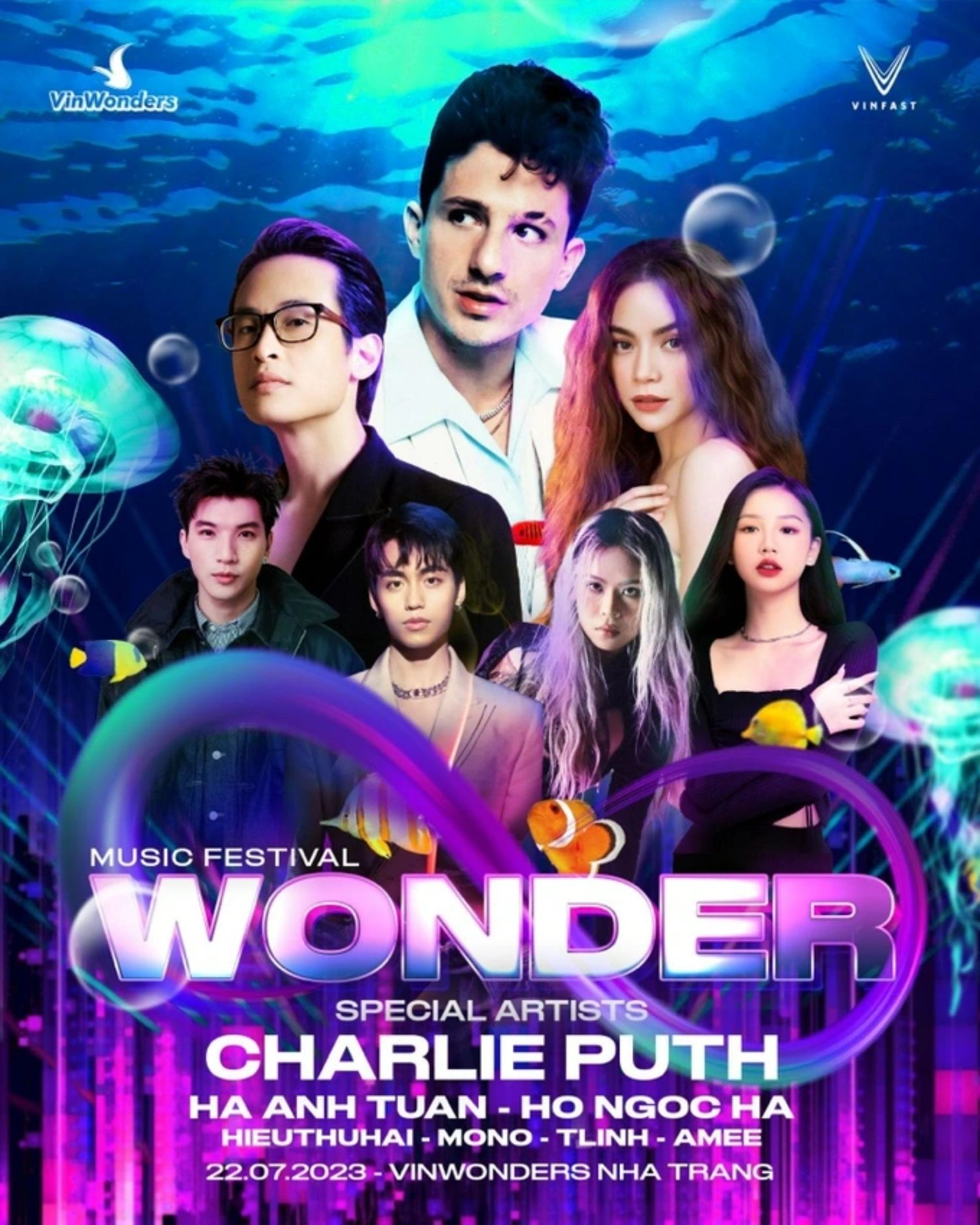 Siêu nhạc hội 8Wonder tại Nha Trang không chỉ có sự góp mặt của siêu sao thế giới Charlie Puth mà còn hội tụ những nghệ sĩ Việt đình đám