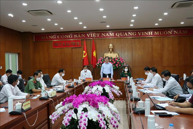 Bí thư Tỉnh ủy Bà Rịa-Vũng Tàu Pham Viết Thanh phát biểu tại buổi gặp gỡ chủ đầu tư các khu, cụm công nghiệp trên địa bàn tỉnh.