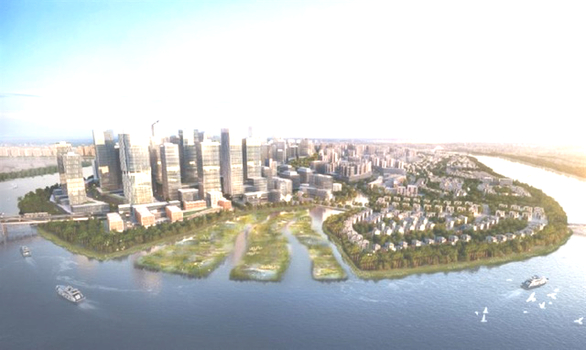 Mô hình thiết kế đô thị Thanh Đa - Bình Quới đang được Bitexco đề xuất TP.HCM cho xây dựng - Ảnh: T.N.