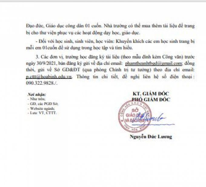 Văn bản chỉ đạo của Sở GD-ĐT Hòa Bình về việc trang bị tài liệu Hỏi đáp “Học tập và làm theo tư tưởng, đạo đức, phong cách Hồ Chí Minh”.