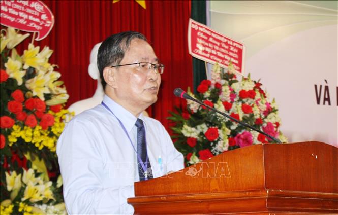 Ông Nguyễn Nam Hải, Chủ tịch Hiệp hội Hồ tiêu Việt Nam nhiệm kỳ VI báo cáo tổng kết nhiệm kỳ tại đại hội.