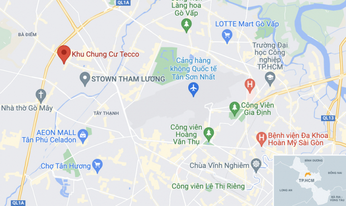 Chung cư Tecco trên đường Phan Văn Hớn, quận 12, TP.HCM. Ảnh: Google Maps.
