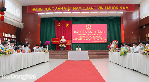 Phó thủ tướng Lê Văn Thành chủ trì buổi làm việc về tiến độ dự án sân bay Long Thành