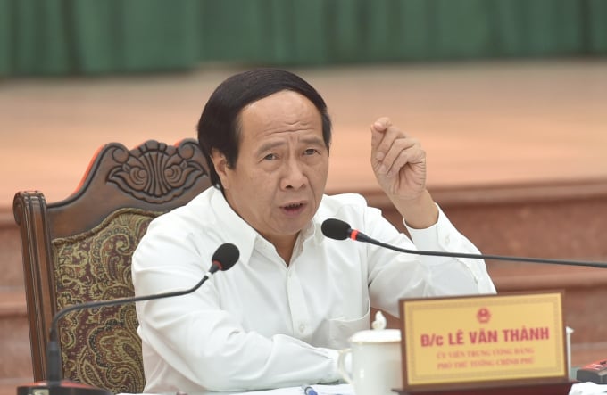 Phó thủ tướng Lê Văn Thành phát biểu tại cuộc họp. Ảnh: VGP.