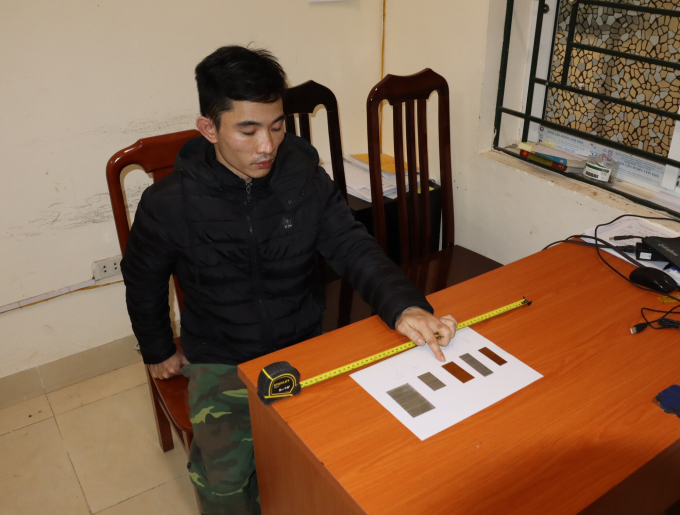 Đối tượng Huyên tại cơ quan công an. Ảnh: SKĐS