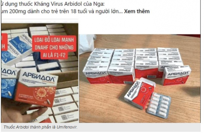 Thuốc Arbidol thành phần là Umifenovir.