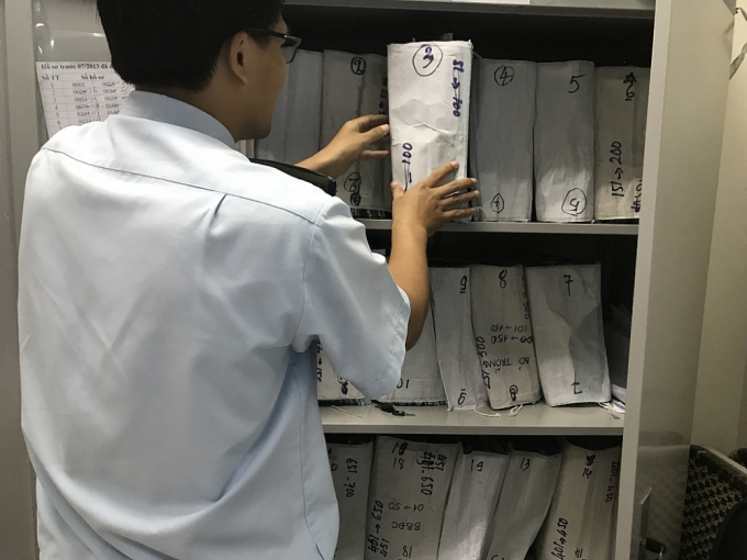Hồ sơ nợ thuế quá hạn tại Hải quan TPHCM. Ảnh: T.H