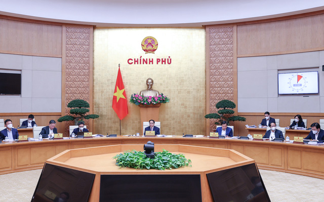 Thủ tướng Phạm Minh Chính chủ trì phiên họp Chính phủ chuyên đề xây dựng pháp luật tháng 3-2022 - Ảnh: Nhật Bắc