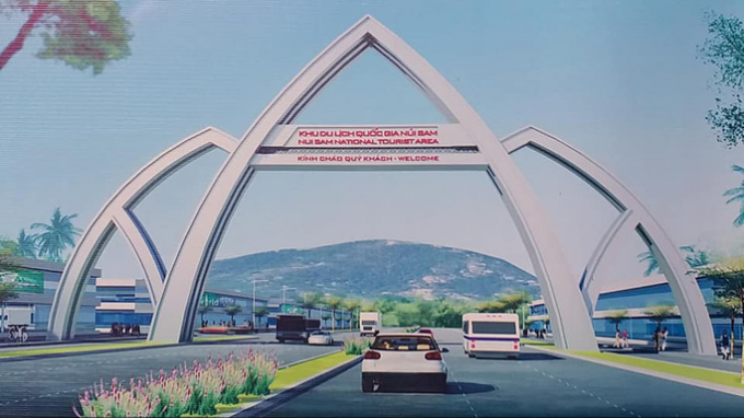 Dự kiến cổng chào Khu du lịch Quốc gia Núi Sam sẽ hoàn thành vào 10