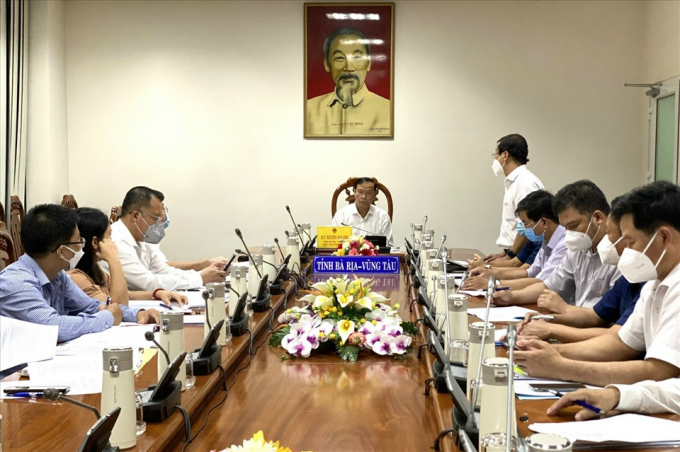 Lãnh đạo tỉnh họp khẩn liên quan đến vi phạm đất đai trên địa bàn huyện Đất Đỏ, tỉnh Bà Rịa - Vũng Tàu. Ảnh: M.L