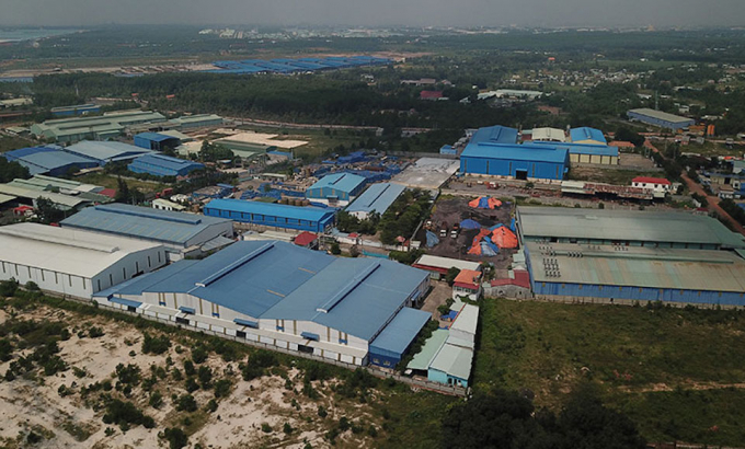 Nhà xưởng, công ty được kết luận xây dựng trái phép mọc lên san sát tại CCN Phước Tân, TP Biên Hòa, Đồng Nai. (Ảnh: ND)